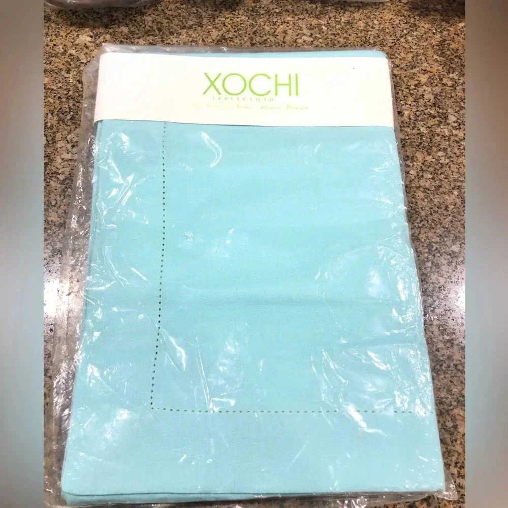 XOCHI TURQUOISE LIGHT BLUE TABLECLOTH 60X60 MADE IN INDIA BRAN NEW